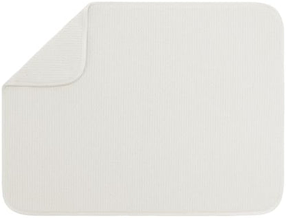 S&T INC. Dish Drying Mat XL, 18” x 24”, Absorbent Microfiber Kitchen Counter Mat, Dish Drying Pad for Dishes, Utensils, Pots and Pans, Extra Large, Cream - size: 18" x 24"