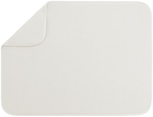 S&T INC. Dish Drying Mat XL, 18” x 24”, Absorbent Microfiber Kitchen Counter Mat, Dish Drying Pad for Dishes, Utensils, Pots and Pans, Extra Large, Cream - size: 18" x 24"