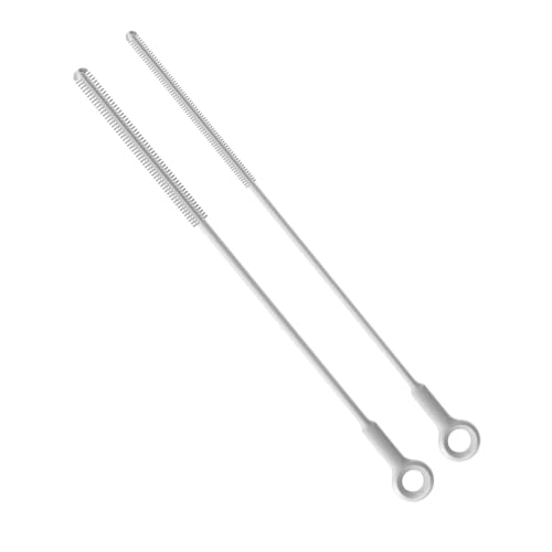 Reusable Silicone Straw Cleaner Brush Set, 2-Pack Extra Long Straw Cleaning Brush for Metal/Glass/Water Bottle/Drinking Straws, Flexible&Bendable Design, Dishwasher Safe, 6mm & 8mm Diameter - color: Light Grey