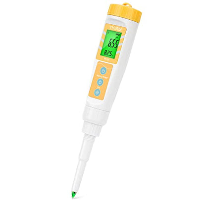YINMIK Digital pH Meter for Food, pH Probe for Sourdough and Bread Dough, Checking The pH of Fermenting Sausages and Salami, Waterproof pH Tester for Solid and Liquid Soft Soil Sample… - color: Yellow Food pH Meter