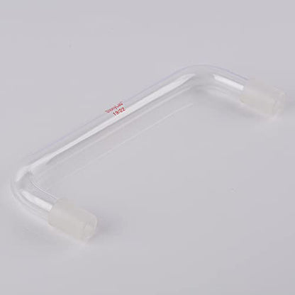 stonylab Glass Distilling Adapter, Borosilicate Glass 75 Degree and 105 Degree Bent Chemistry Adapter with 19/22 Standard Taper Inner Joints, 150 mm Length - size: 19/22 Joint