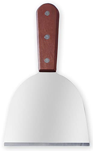 Stainless Steel Slant Grill Griddle Spatula Scraper Diner Flat Straight Blade (L) - size: L