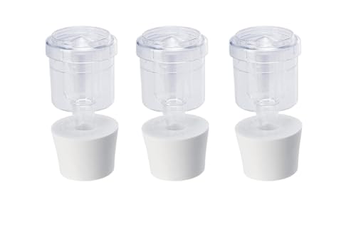 North Mountain Supply Large 2-Piece Airlocks with #7 Rubber Stoppers for Fermentation - Airlocks for Wine Making, Brewing Beer, and Fermenting Foods - 3 Pack