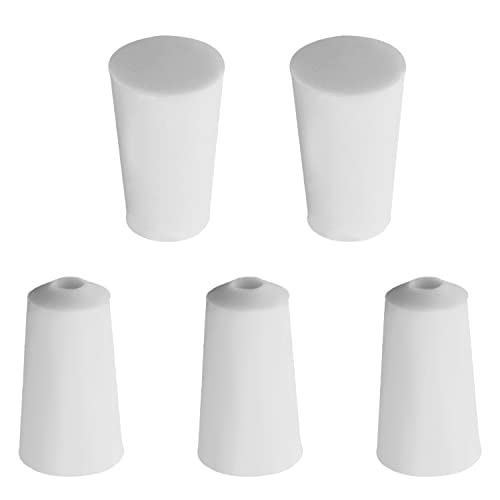 Othmro 10Pcs Drilled Rubber Stopper with Airlock, White Drilled Bungs Stopper with 0.71" Hole for Fermentation Use, Homebrewing Beer Kombucha Airlock Stopper