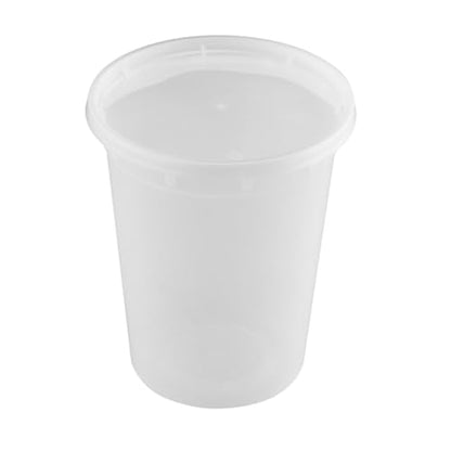 32oz [240 set] Heavy Duty Plastic Deli Container | BPA-Free Food Storage with Airtight Leak‑Proof Lids | Microwave, Freezer & Dishwasher Safe – Stackable, Bulk Reusable Soup & Meal Prep Tub
