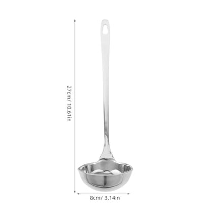 Ipetboom Stainless Steel Soup Ladle with Double Pouring Spouts and Long Handle Versatile Kitchen Ladle for Cooking Serving and Canning 10.62X2.95X1.96In