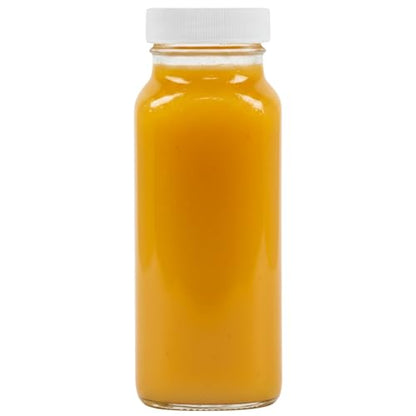 kitchentoolz 8oz Square Glass Juice Shot Bottle with Lid – 6 Pack 8 oz Milk Glass Bottles with Lids for Lunch Box, Airtight Reusable Drinking Jars for Smoothies, Yogurt, Kefir, Juice & Water - color: 8oz, style: 6 Pack