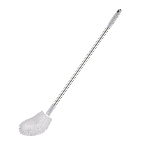 Long Bottle Brush 27.5 Inch Bendable Head Stainless Steel Handle Water Bucket Cleaning Brush for Large Buckets, Home Office Use (Gray) - color: Gray