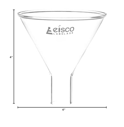 EISCO Powder Funnel, 100mm - 60º Angle - Plain Stem - Borosilicate Glass