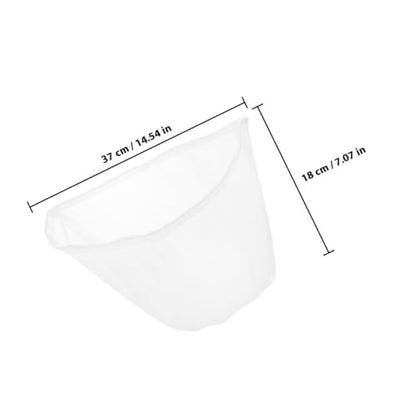 ARTIBETTER 2pcs Fine Mesh Milk Filter Bag Nylon Strainer for Nut Milk Juice Cheese Cloth Food Straining, 37cm Small Drawstring Draining Bags for Kitchen and Cooking