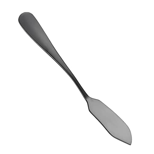 Stainless Steel Butter Knife Cheese Dessert Jam Spreaders, Kitchen Accessories Breakfast Tool Butter Tool(black) - color: Black