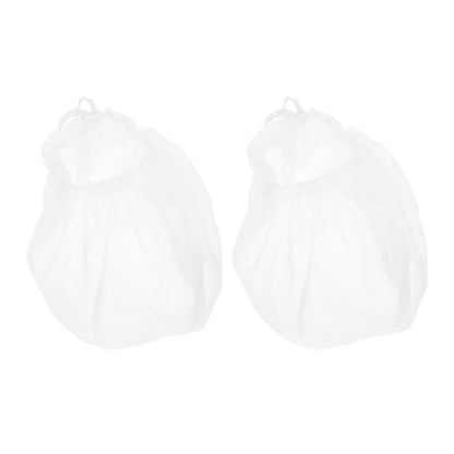 OSALADI Reusable Food Strainer Bag with Fine Mesh, 2pcs Small 37cm Drawstring Filter Bags for Vegetable Draining and Dumpling Filling, Kitchen Produce Straining Tool