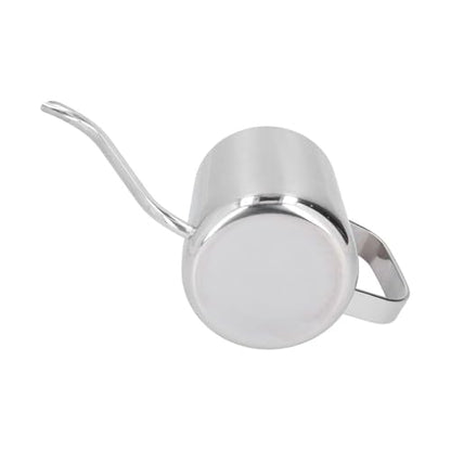 Stainless Steel Gooseneck Pour Over Kettle PTFE Coated Inner Wall Precision Flow Control for Coffee Brewing with Thermometer Hole(350ml)