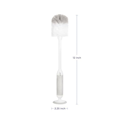 Ubbi Deluxe 2-in-1 Baby Bottle Cleaning Brush Set, Gray, 2 Pack | Includes Nipple Brush with Suction Cup, Standing Bottle Brush, Dishwasher Safe, Baby Registry Essential - color: Gray Deluxe Twin Pack Bottle Brush