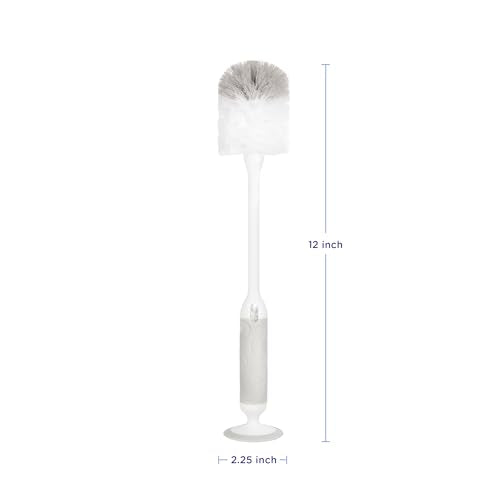 Ubbi Deluxe 2-in-1 Baby Bottle Cleaning Brush Set, Gray | Includes Nipple Brush with Suction Cup, Standing Bottle Brush, Dishwasher Safe, Baby Registry Essential - color: Gray Deluxe Bottle Brush