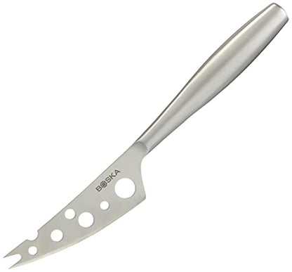 BOSKA Stainless Steel Cheese Knife - Copenhagen Nr.2 for All Types of Cheese - Multi-Functional Cheese Slicer - Handheld Slicer - Silver Non-Stick - Dishwasher Safe - for Kitchen Cooking - style: Soft & Semi Hard Cheese Knife
