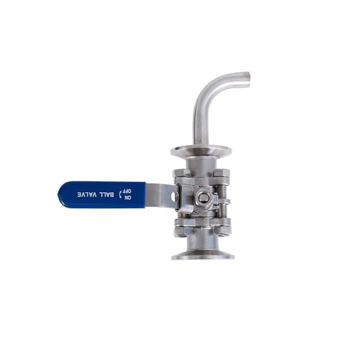1.5 Inch Tri Clamp Ball Valve With Racking Arm – 304 Stainless Steel Homebrew Pickup Tube for Boil Kettle & Conical Fermenter – 1 PC