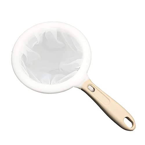 2 IN 1 Mesh Filter Colander 120 Mesh Nylon Sieve Strainer Kitchen Kit for Filtering Juice,Soybean Milk,Fruit Vinegar, Honey,Coffee,Oil,Boiled Water,Wine with Detachable Handle - color: 120Mesh Yellow Handle