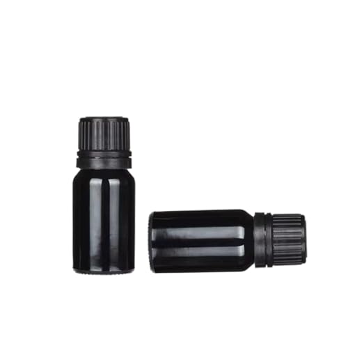 24 Pack 10ml Black Glass Essential Oils Bottles Empty Glass Dropper Vials Sample Bottle With Orifice Reducer and lid,for Aromatherapy Oils (Black, 10ml) - color: Black