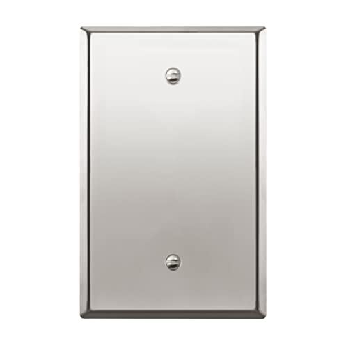 ENERLITES Blank Device Metal Wall Plate, Corrosion Resistant, Mid-Size 1-Gang 4.88" x 3.11", Stainless Steel 201, 7701M-PC, Polished Chrome - color: Polished Chrome, size: Midsize