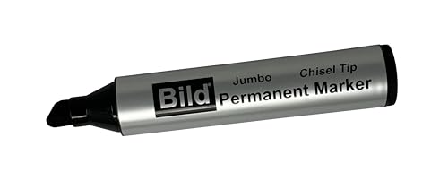 Bild Jumbo Permanent Markers, Chisel Tip, Black Waterproof Quick-Drying Ink, Extra Large Thick Wide Tip for Cardboard, Posters, Shipping Boxes (Black)