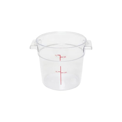 TrueCraftware- 1 Quart Clear Round Food Storage Container Polycarbonate- Commercial Reusable Food Container Canister with Measurement Markings for Meal Prep Pantry Kitchen Catering Use - size: 1 Quart