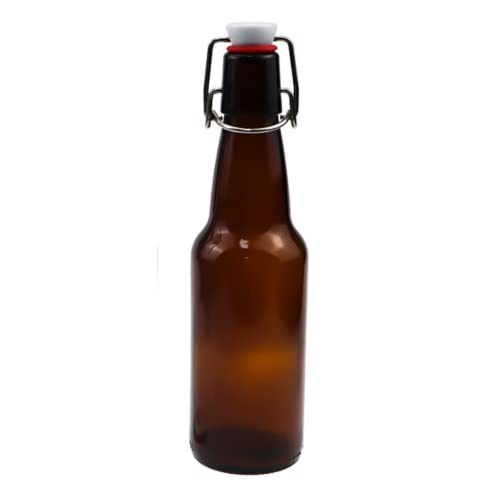 Pack of 12 16-20oz Growlers (6 Clear, 6 Amber) with Flip Top Airtight Silicone Seal for Storage of Home Brewed Beer or Wine and Other Beverages, Oil, Vinegar, Kombucha, Water, Soda, Kefir - color: 6 Clear Growlers & 6 Amber Growlers