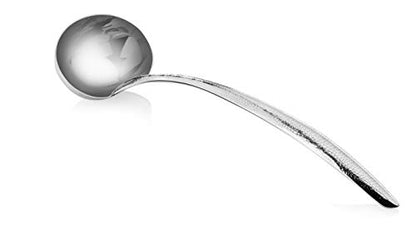 Cuisinox Stainless Steel Ladle Spoon for Soup and Serving, Hand Hammered, 14"