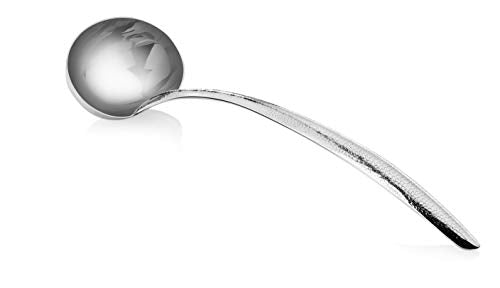 Cuisinox Stainless Steel Ladle Spoon for Soup and Serving, Hand Hammered, 14"