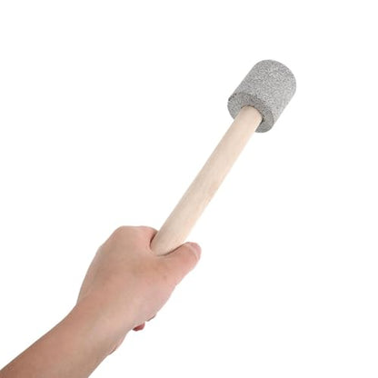 Sauerkraut Pounder Fermentation Tool: Wooden Grip Sauerkraut Pounder - Granite Stone Fermentation Tool - Vegetable Food Masher for Cabbage Fermenting Kitchen Use - size: 32.00X5.50X5.50CM