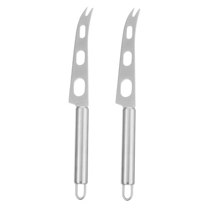 BESPORTBLE 2pcs Stainless Steel Cheese Knife Ergonomic Butter Spatula and Pizza Cutter Kitchen Baking Tool for Easy Spreading and Slicing