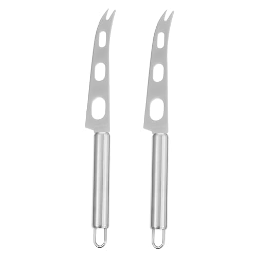 BESPORTBLE 2pcs Stainless Steel Cheese Knife Ergonomic Butter Spatula and Pizza Cutter Kitchen Baking Tool for Easy Spreading and Slicing
