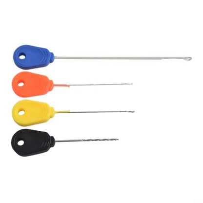 Baiting Needle Set, 4-Piece Carp Fishing Boilie Bait Drill Tool Kit with Gated Latch for Hair Rigs, Worms, Pellets, and Meat Baits