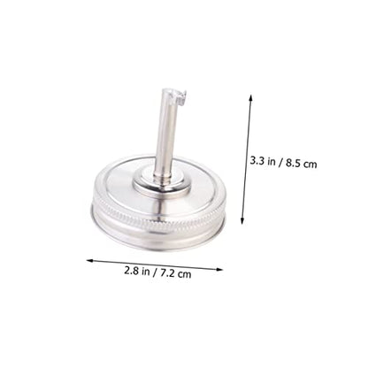 2pcs Stainless Steel Jar Pour Spout Lids Wide Mouth Replacement Lid for Oil Vinegar Liquor Soy Sauce Bottles Easy Pour and Store Leak-resistant Kitchen Accessory