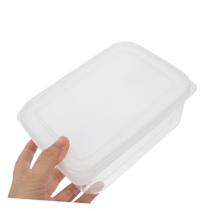 Cabilock Refrigerator Cheese Preservation Box with Lid Transparent Food Storage Container for Kitchen Bread Fruit Snack Airtight Fresh Keeping Case Compact Space Saving Design Reusable for
