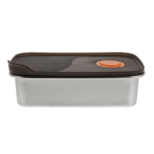 Stainless Box - 700ml Cheese Storage Container With Airtight Lid For Fridge Food Preservation And Storage - Space-Saving - size: 19.00X11.80X5.50CM