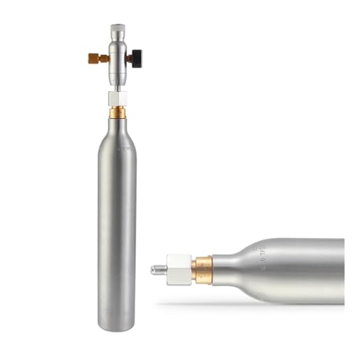 Home Brewing 0.6l Soda Bottle Co2 Cylinder with 0-60PSI Regulator, High Compressed Aluminum Soda Bottle Tank & Premium Stable Co2 Charger Kit Wine Accessories