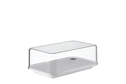 Mepal Modula Transparent Cheese Dome with Built in Grey Cutting Board Kinds of Cheeses | Dishwasher Safe | 95oz/2800ml | BPA Free | Made in Holland