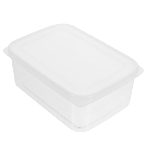 Healeved Cheese Bread Fresh-keeping Box with Lid 1100ml Portable Food Storage Container Bento Lunch Box Sealed Refrigerator Snack Organizer for Kitchen and Picnic