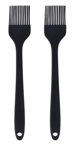 2 Pack Silicone Heat Resistant Marinading Meat Grill Basting Pastry-brush for Oil-brush Butter Sauce Sausages Desserts Turkey Baster Grill Barbecue - color: Black