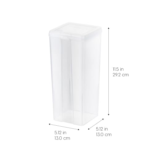 IRIS USA Vertical Storage Bins with Lids |Made in USA| Flip Top Containers for Organizing Pantry, Office, Craft, and Study Supplies - Large (4-Pack) - size: Large - 4 Pack