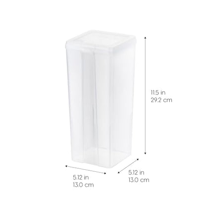 IRIS USA Vertical Storage Bins with Lids |Made in USA| Flip Top Containers for Organizing Pantry, Office, Craft, and Study Supplies - Large (4-Pack) - size: Large - 4 Pack