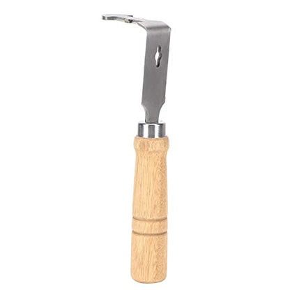 Beehive Frame Cleaning Shovel with Stainless Steel Scraper and Wood Handle for Beekeeping Supplies and Hive Maintenance
