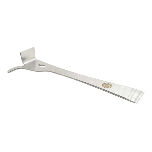 GLHT-2ENDHOOK 10 Inch Stainless Steel Standard Beehive Frame Lifter and Scraper J Hook Tool
