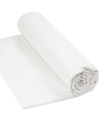 HOTGODEN Light Weight 100% Cotton Muslin Fabric: 59 inch x 2,5,10 Yards Bleached Muslin Linen Fabric Material for Sewing Material Apparel Cloth - color: Bleached, size: 2 YARDS