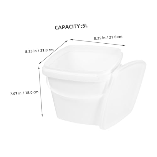 SOLUSTRE 2pcs Plastic Buckets Bulk Square Food Grade Bucket Lids Brining Container Lid Kitchen Containers - color: White