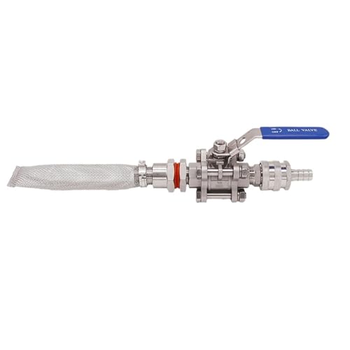 Homebrew Weldless Kettle Conversion Kit with Quick Disconnect & 6" Bazooka Screen - 3-Piece Ball Valve Assembly for Easy Brewing