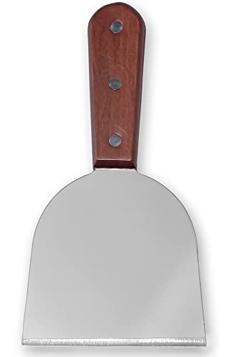 Stainless Steel Slant Grill Griddle Spatula Scraper Diner Flat Straight Blade (M) - size: M