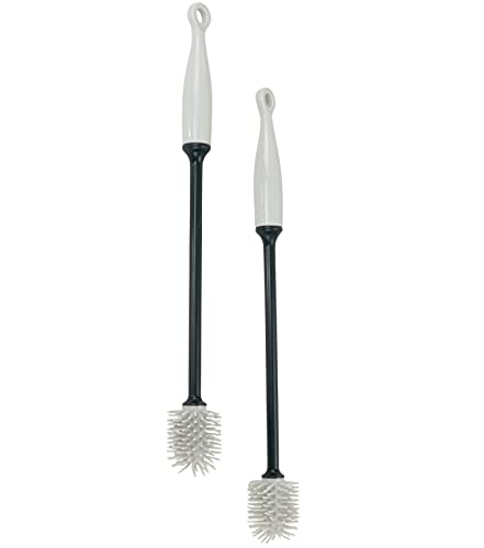 Iconikal 2-Pack Silicone Bottle Brush 12-Inch Gray - Flexible Non-Scratch Cleaner for Water Bottles, Tumblers, Shakers