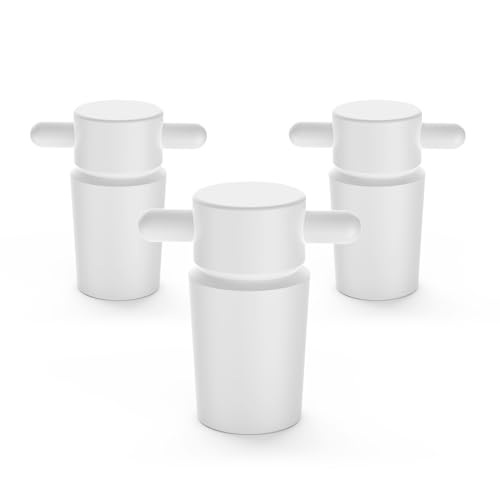 stonylab PTFE Stoppers with Handle, 3-Pack Sizes 24# Lab Standard Mouth Flask Bottle Sealant for Chemical Storage - size: 24#